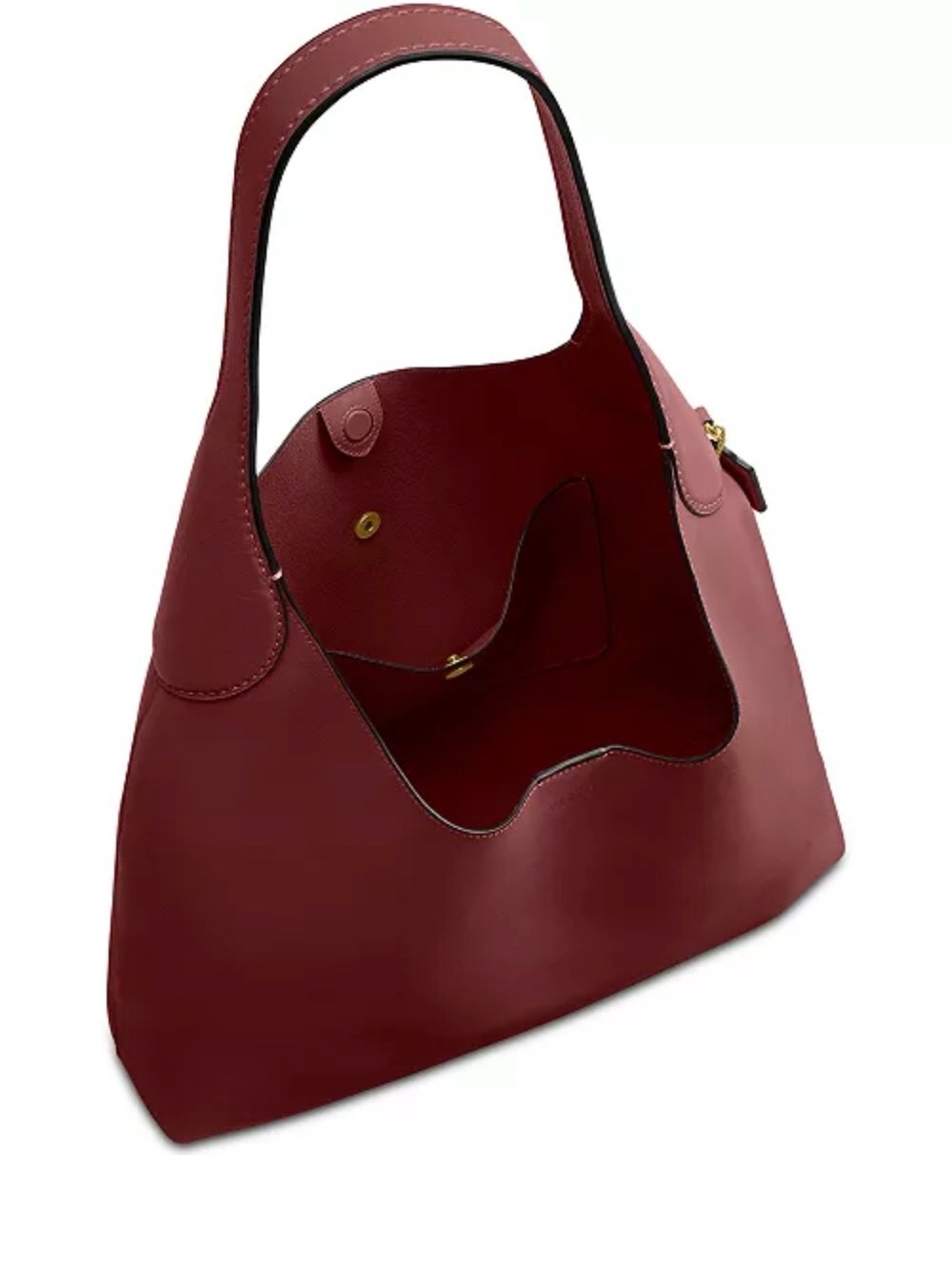 NWT Coach Brooklyn 39 Dark Ruby Natural Grain Leather Shoulder Bag $495 - Picture 3 of 9